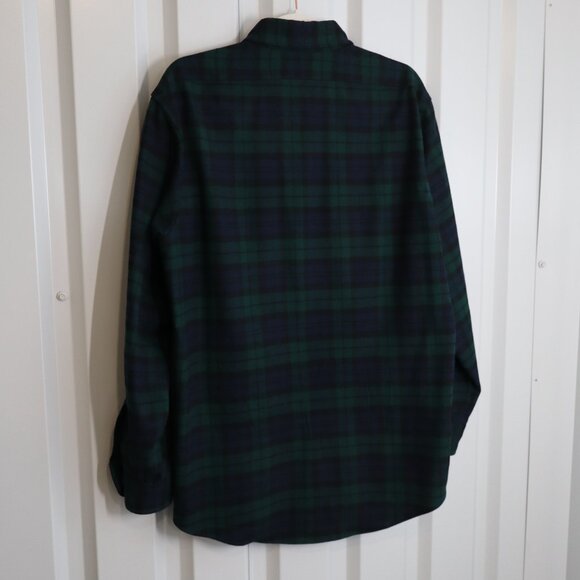 Pendleton Mens Fireside Black Watch Tartan Wool Button Down Shirt Blue Green Med - Picture 2 of 11